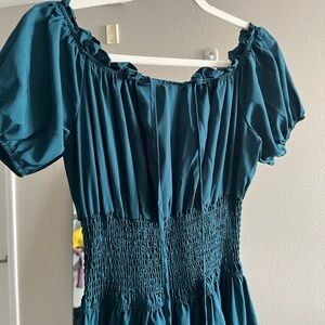 Teal Off-Shoulder Dress